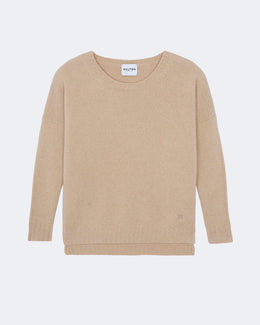 Pull en cachemire beige pour femme - Kujten packshot
