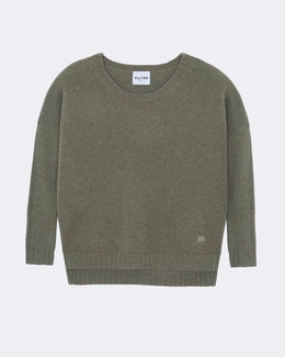 Pull en cachemire kaki pour femme - Kujten packshot