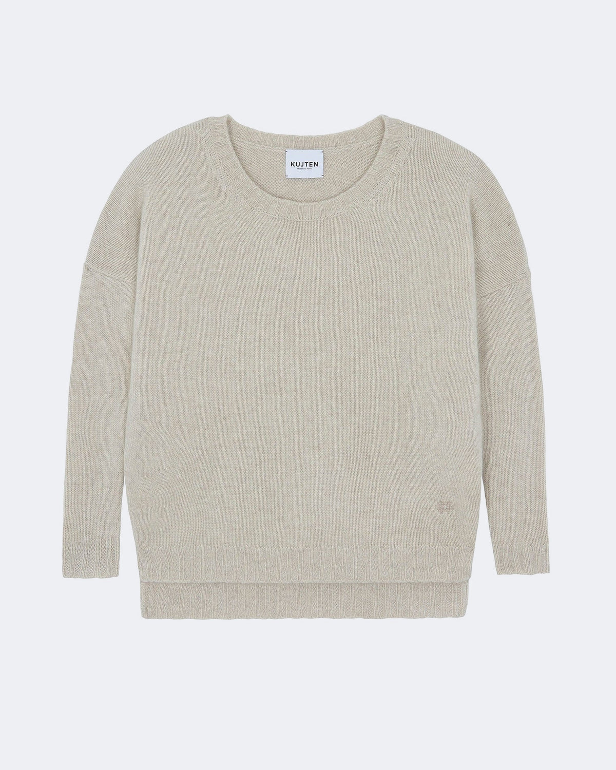 Pull en cachemire blanc et beige pour femme - Kujten packshot