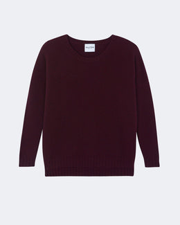 Pull en cachemire bordeaux pour femme - Kujten packshot