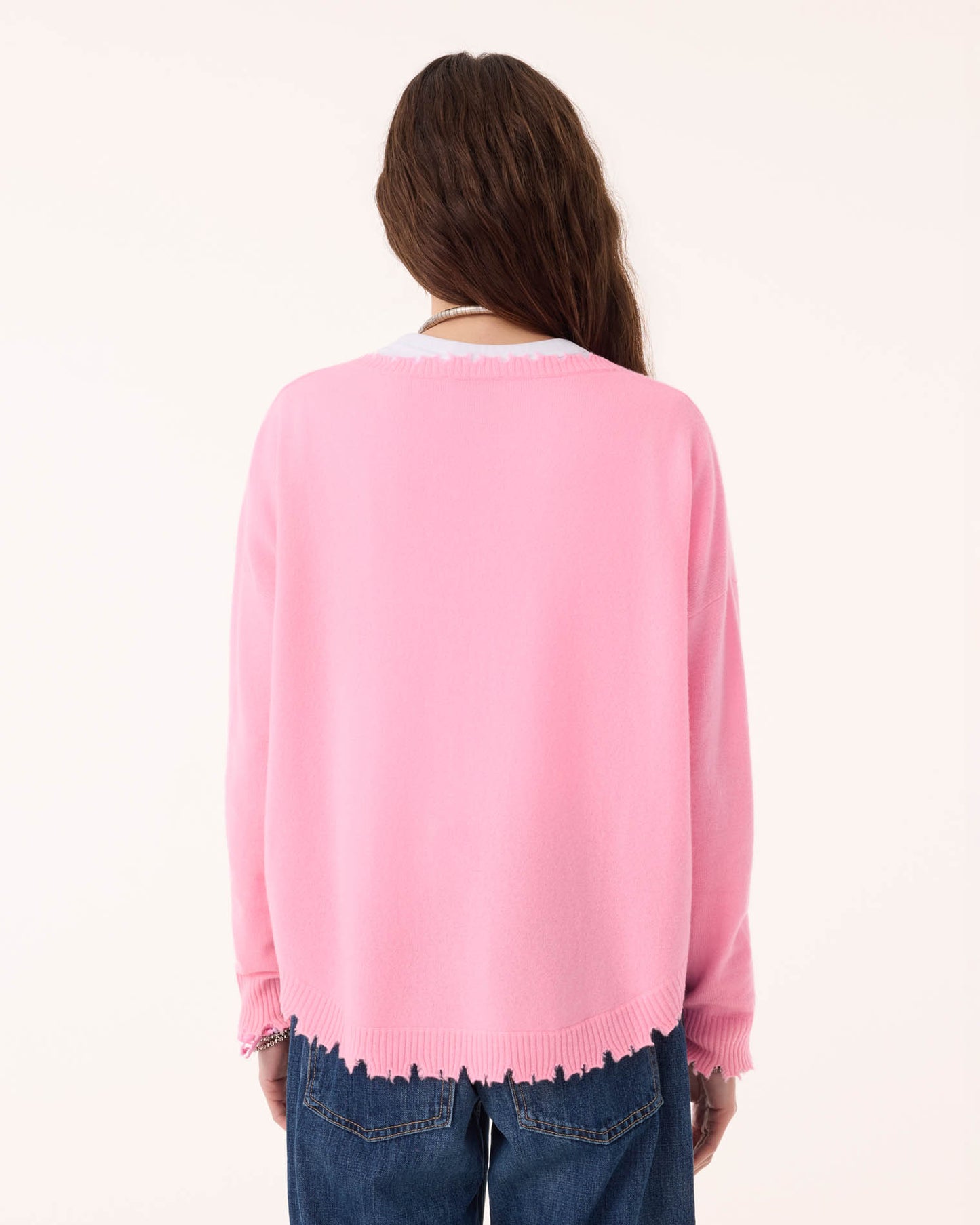 Pull mela tricotage jersey rose - Kujten