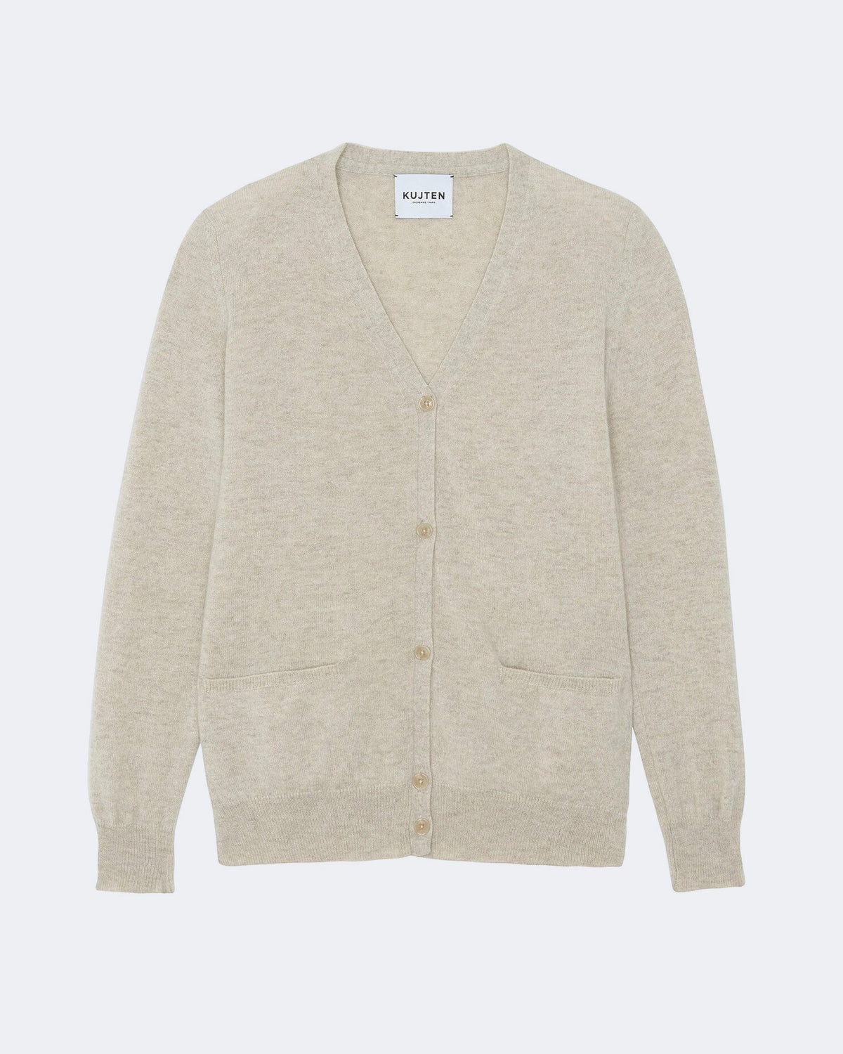 Gilet en cachemire blanc et beige pour femme - Kujten packshot