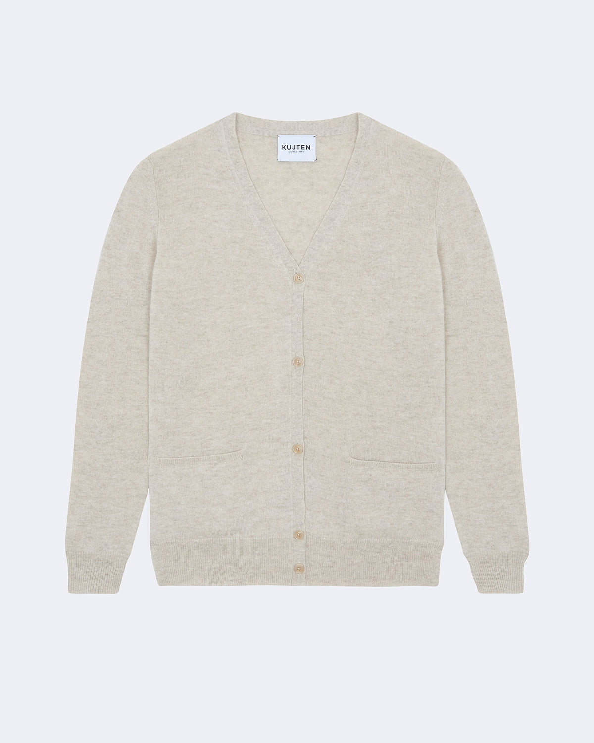 Gilet en cachemire blanc et beige pour femme - Kujten packshot