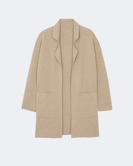Manteau en cachemire beige pour femme - Kujten packshot