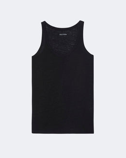 Top en lin noir pour femme - Kujten packshot
