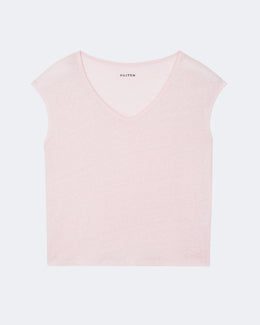 Top en lin rose pour femme - Kujten packshot