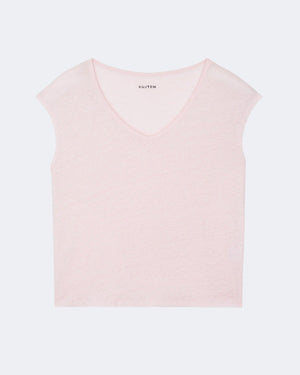 Top en lin rose pour femme - Kujten packshot