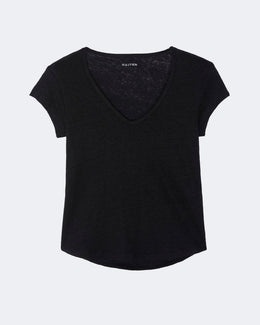 Top en lin noir pour femme - Kujten packshot