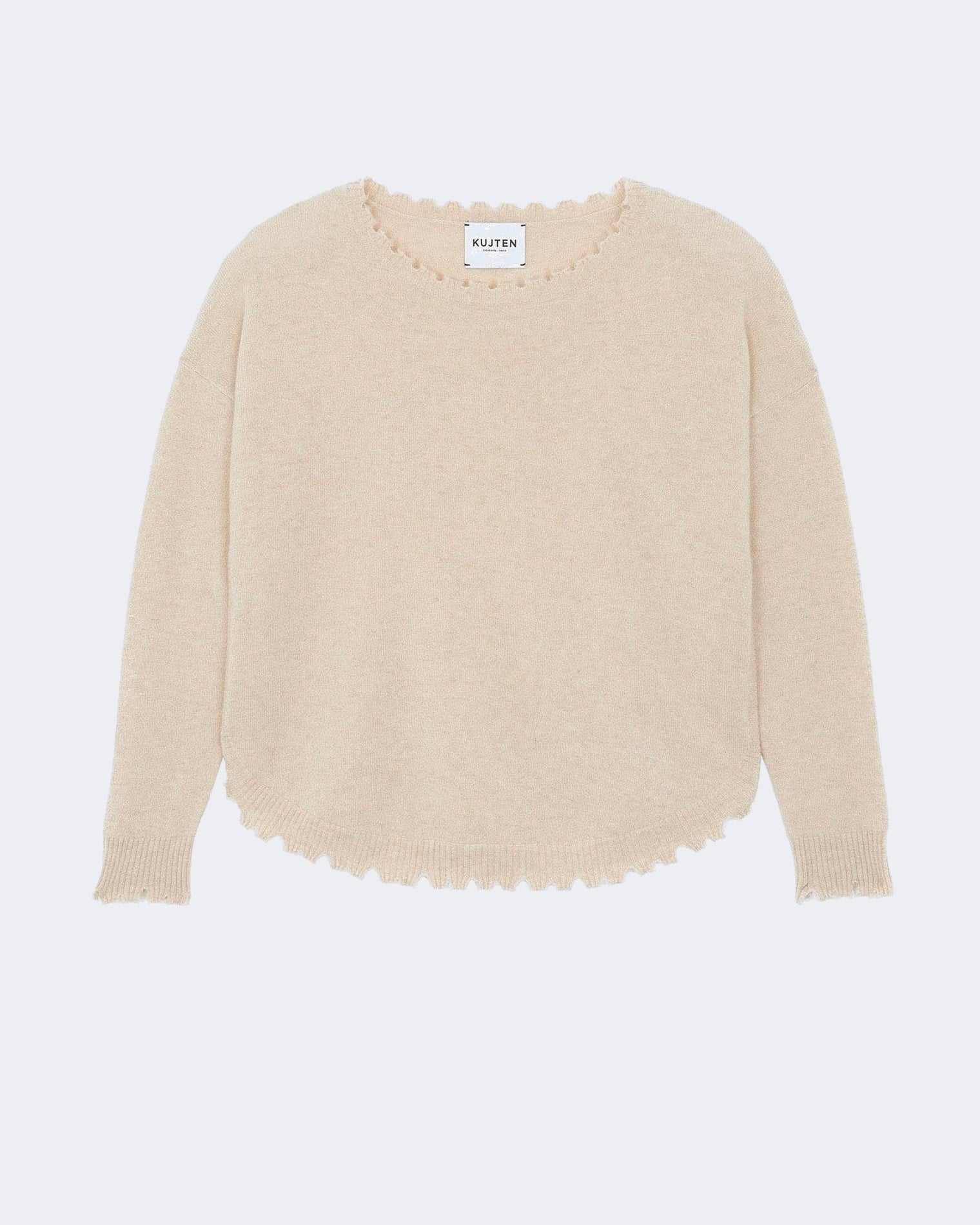 Pull en cachemire beige pour femme - Kujten packshot