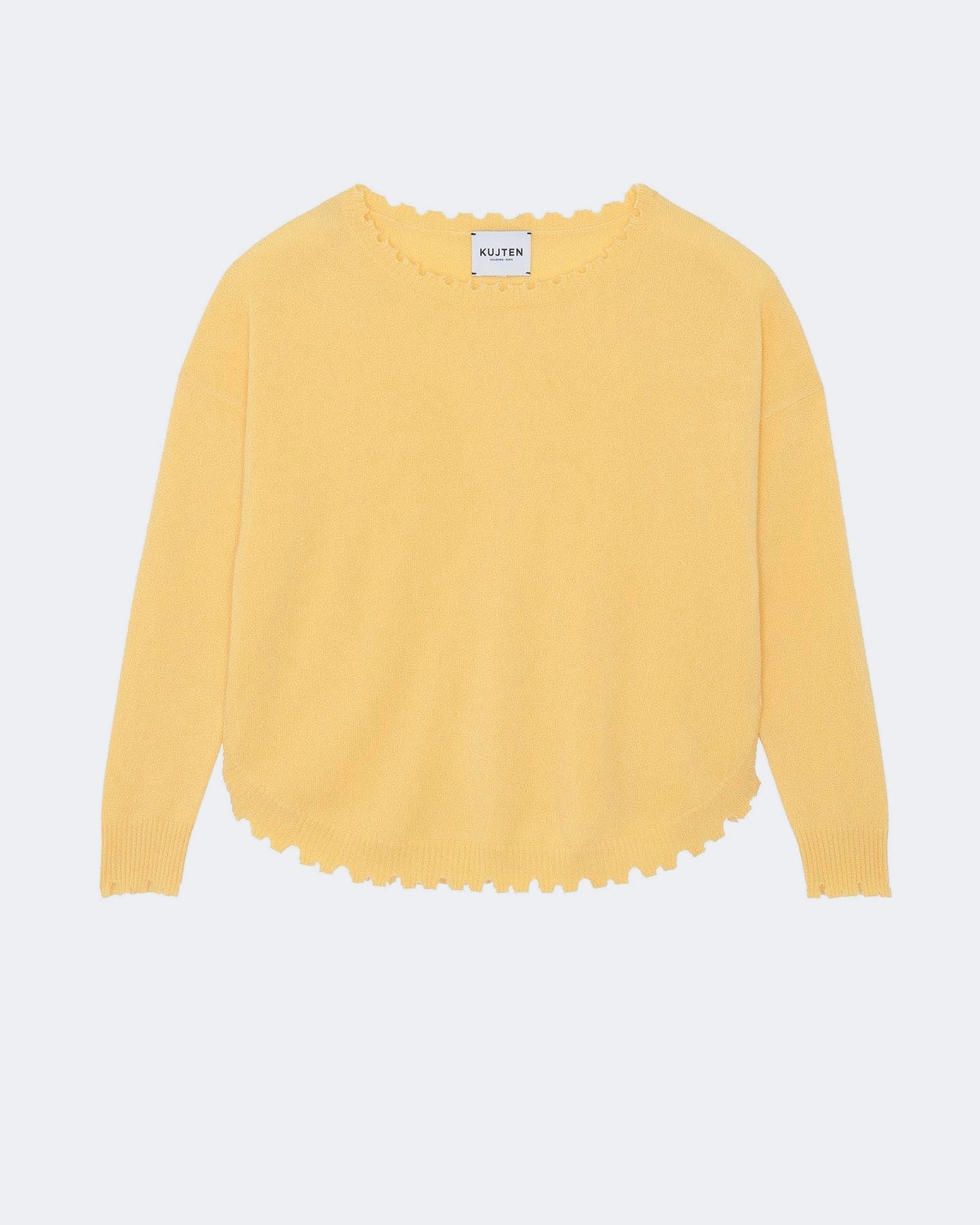 Pull en cachemire jaune pour femme - Kujten packshot