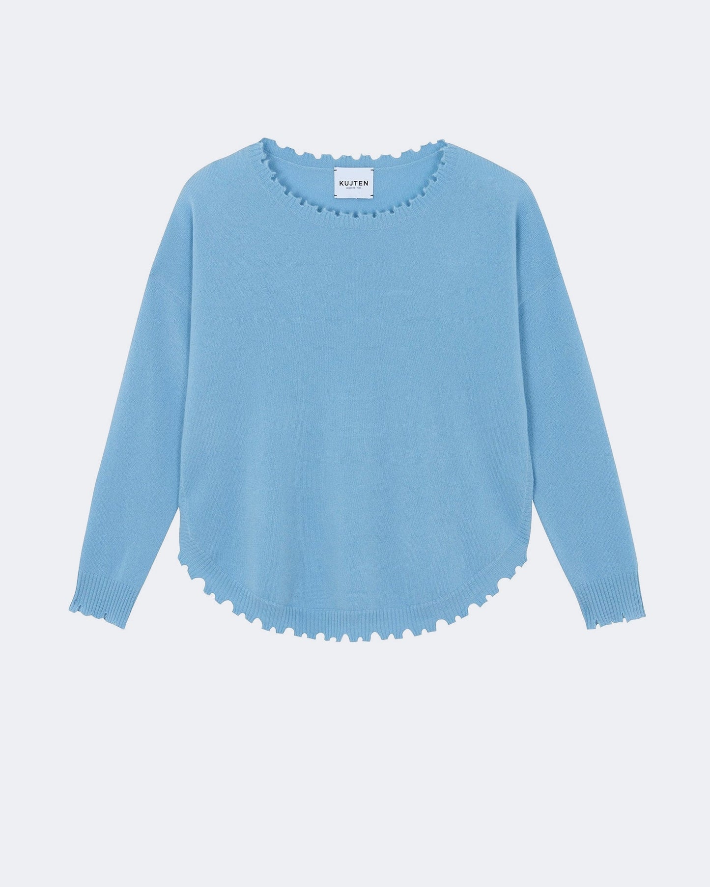 Pull en cachemire bleu pour femme - Kujten packshot