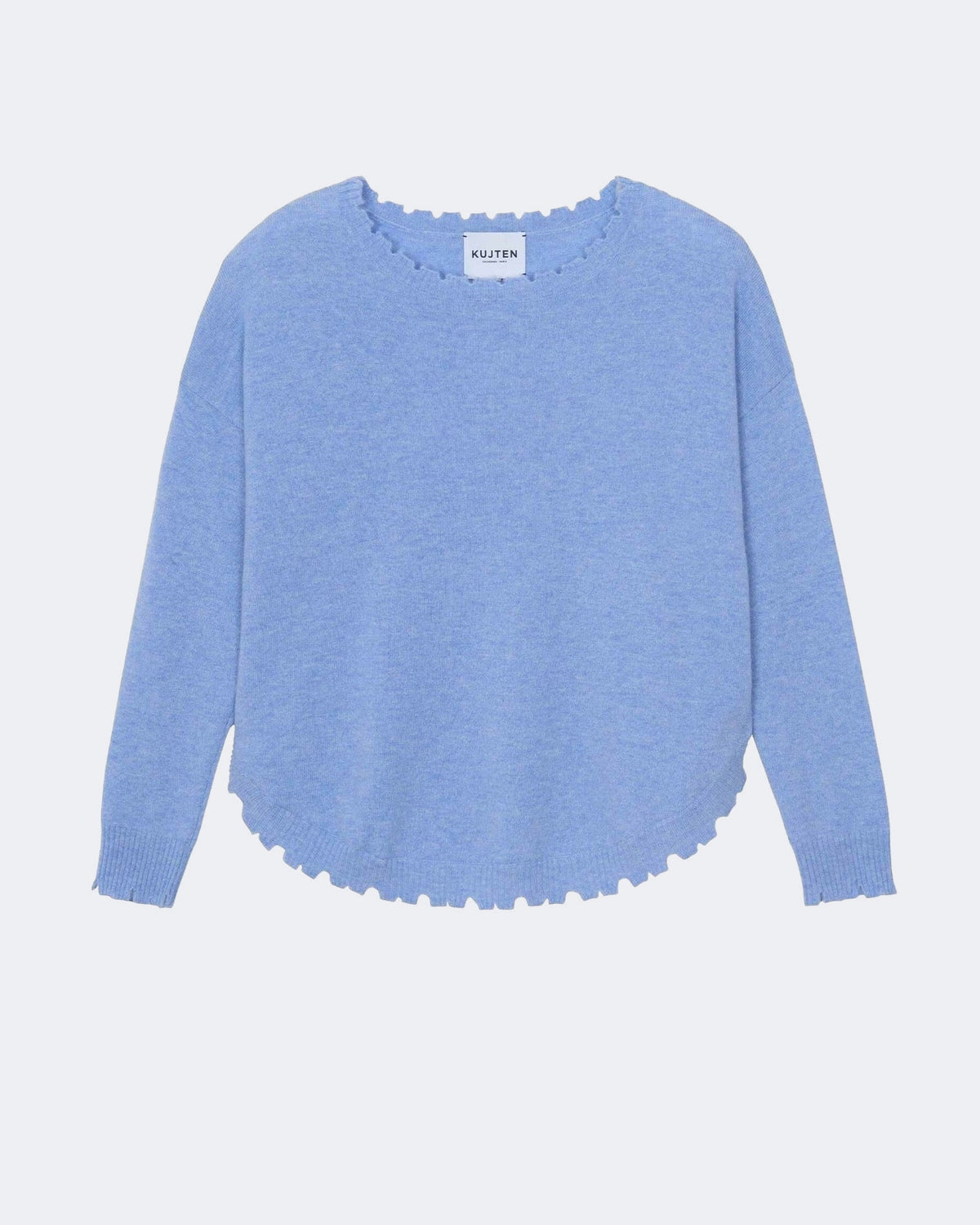 Pull en cachemire bleu pour femme - Kujten packshot