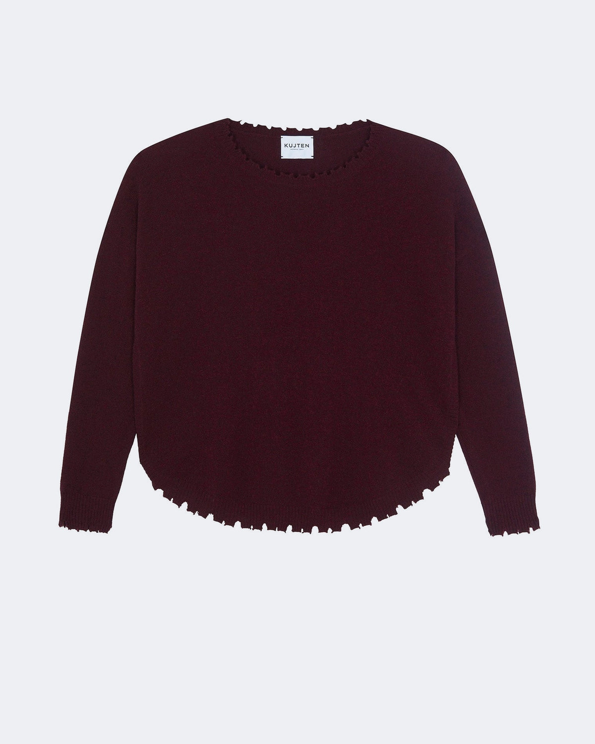 Pull mela tricotage jersey bordeaux - Kujten packshot