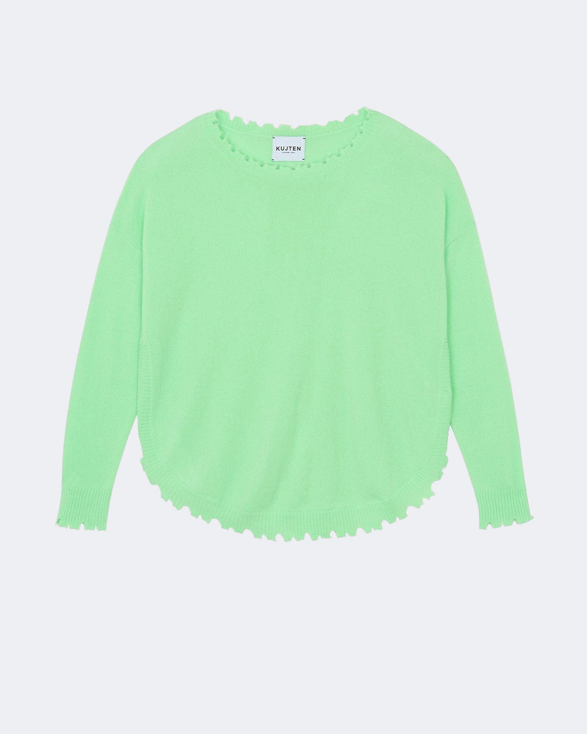 Pull en cachemire vert pour femme - Kujten packshot