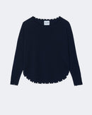 Pull en cachemire bleu pour femme - Kujten packshot