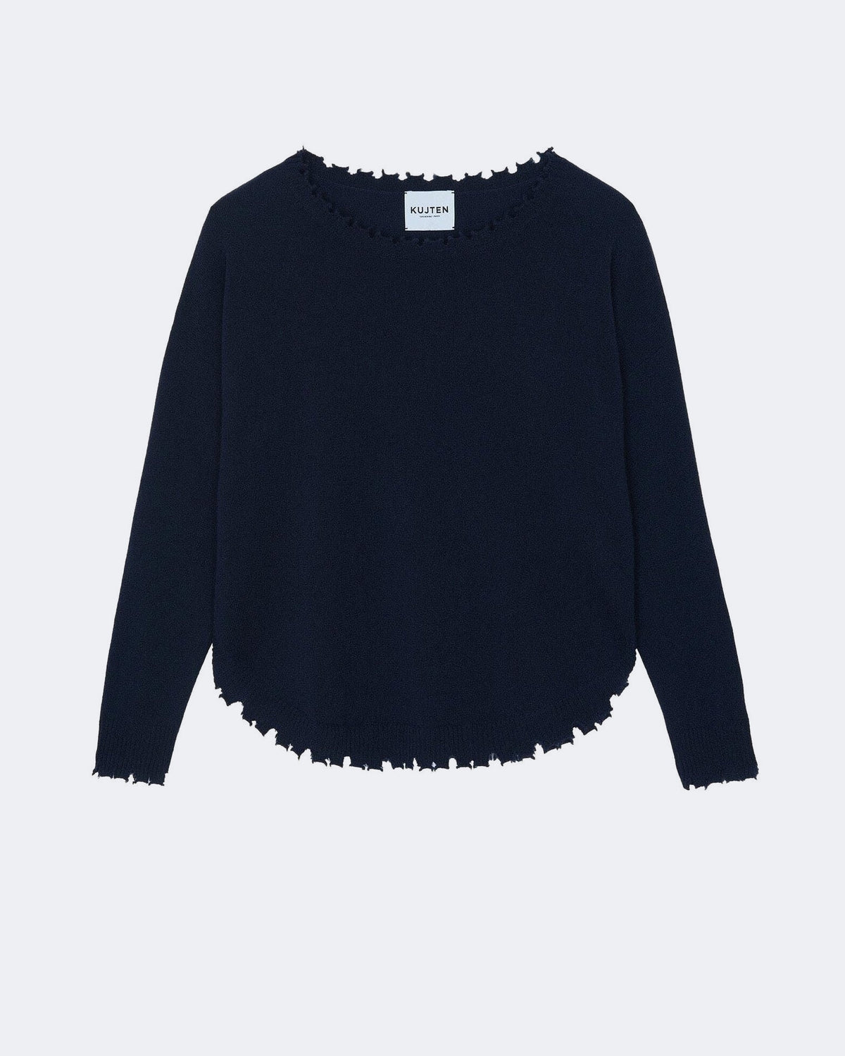 Pull en cachemire bleu pour femme - Kujten packshot