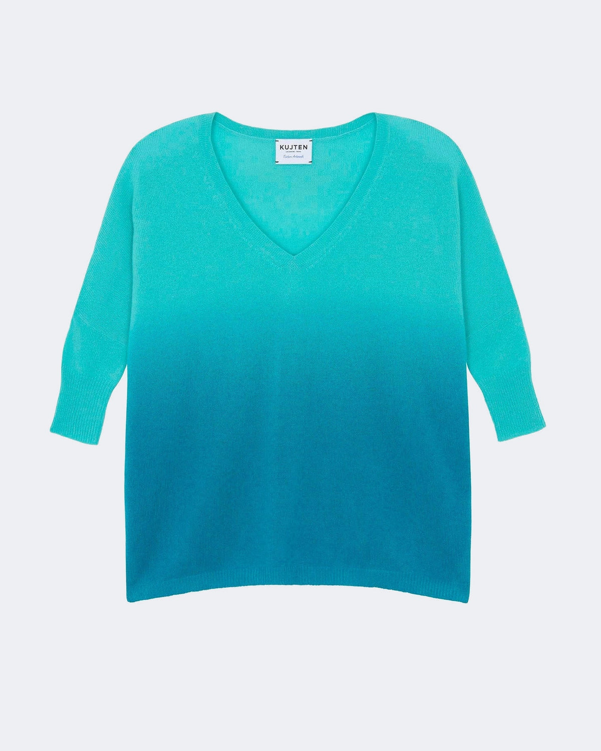 Pull en cachemire vert pour femme - Kujten packshot