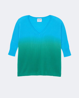 Pull en cachemire bleu pour femme - Kujten packshot