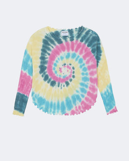 Pull en cachemire rose et vert pour femme - Kujten packshot