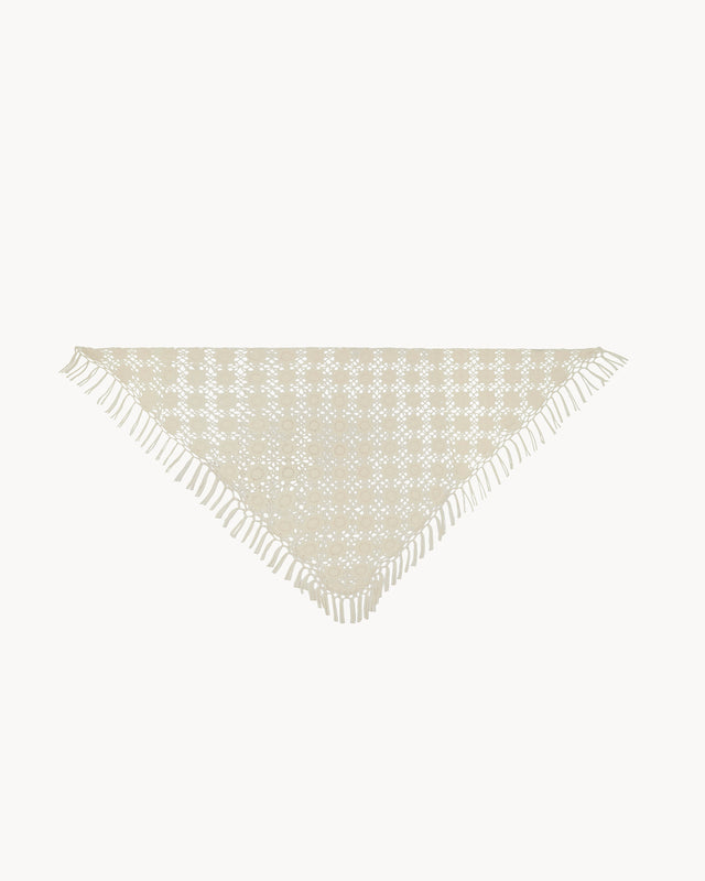 Poncho Gypsy Flowers blanc - Image principale