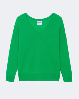 Pull en cachemire vert pour femme - Kujten packshot