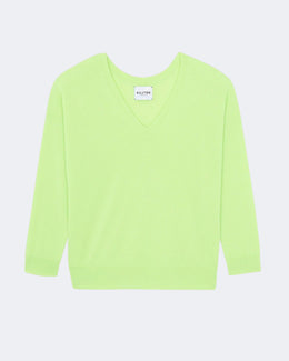 Pull en cachemire vert pour femme - Kujten packshot