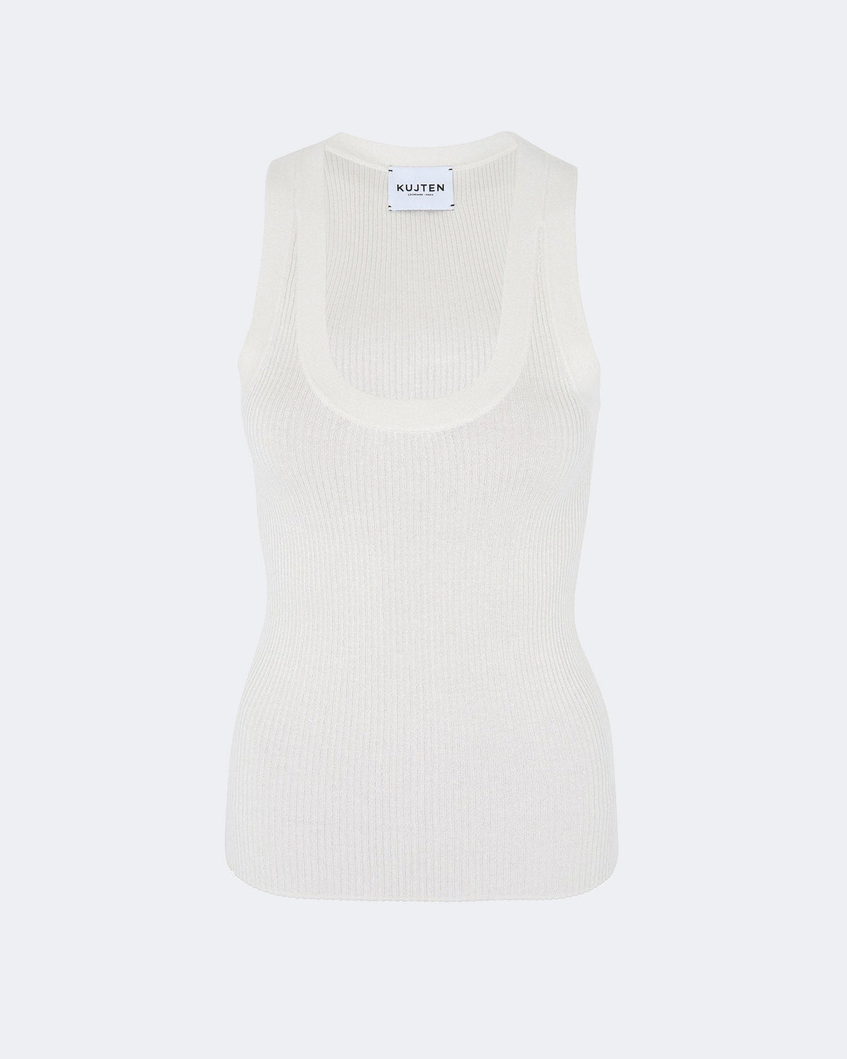 Top en cachemire & soie blanc pour femme - Kujten packshot