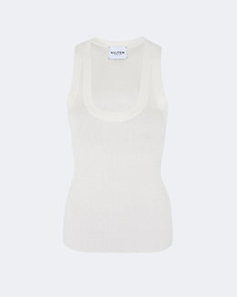 Top en cachemire & soie blanc pour femme - Kujten packshot