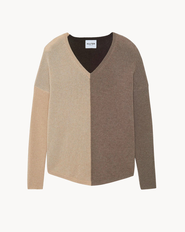 Sweater Misha Colorblock brown - Image principale