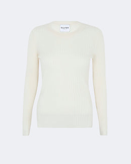 Pull en cachemire blanc pour femme - Kujten packshot