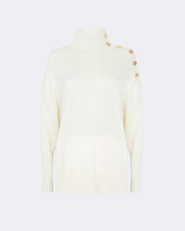 Pull en cachemire blanc pour femme - Kujten packshot