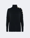 Pull en cachemire noir pour femme - Kujten packshot