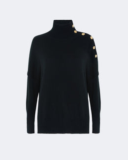 Pull en cachemire noir pour femme - Kujten packshot