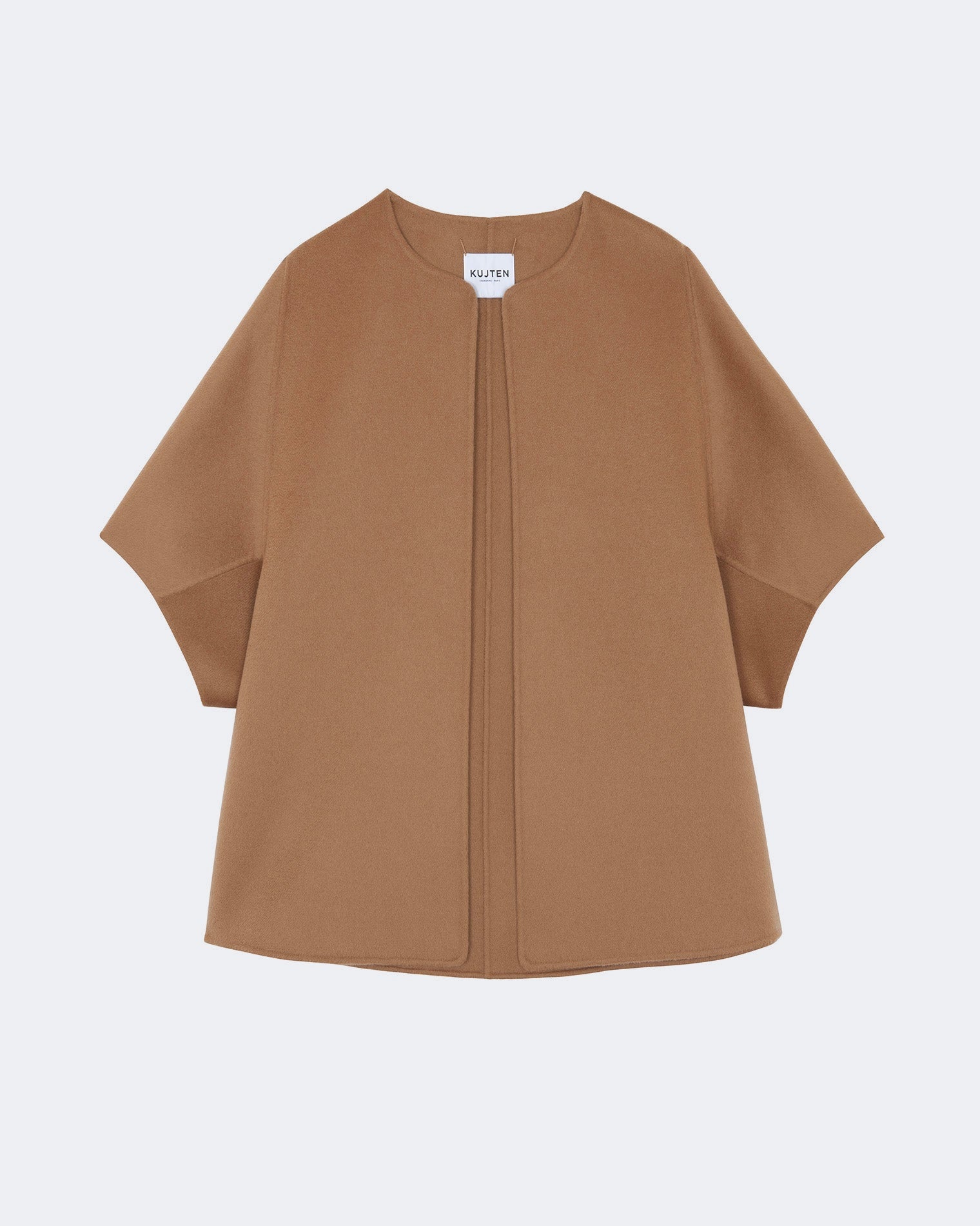 Short Kimono Double Face Dark Navy Blue Cashmere Cape | Kujten