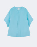 Cape en cachemire bleu pour femme - Kujten packshot