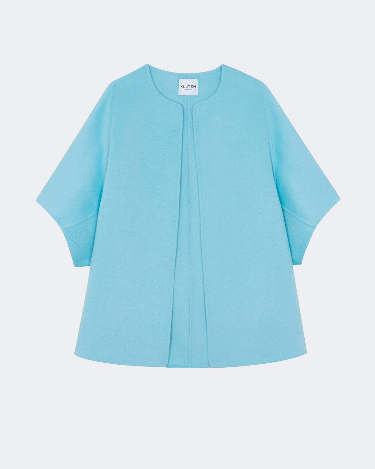 Cape en cachemire bleu pour femme - Kujten packshot