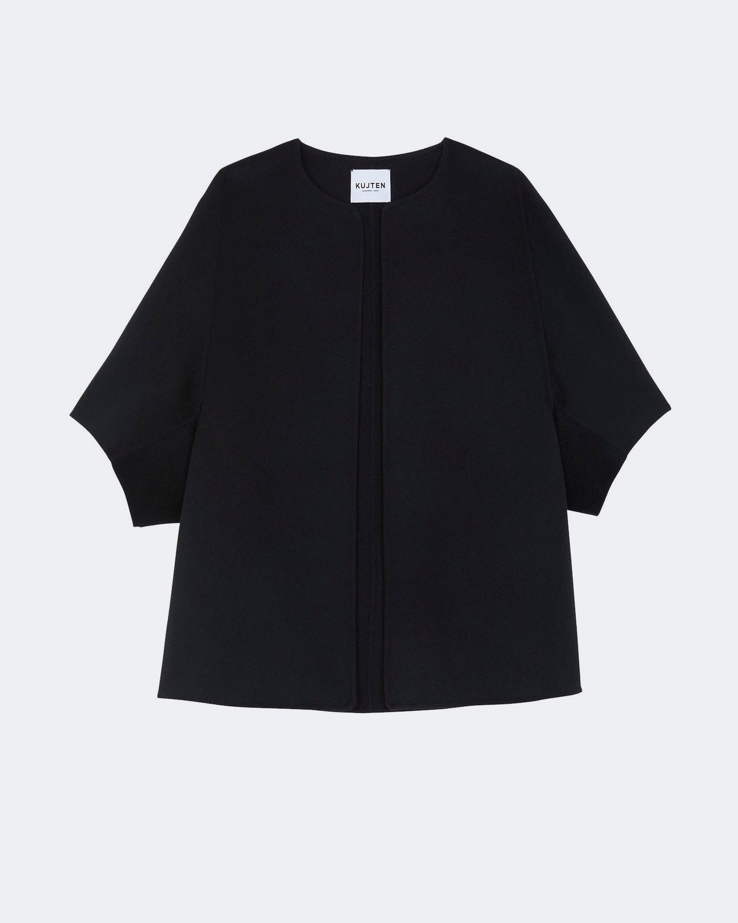 Short Kimono Double Face Spicy Brown Cashmere Cape | Kujten Cashmere