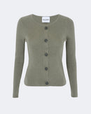 Gilet en cachemire & soie kaki pour femme - Kujten packshot