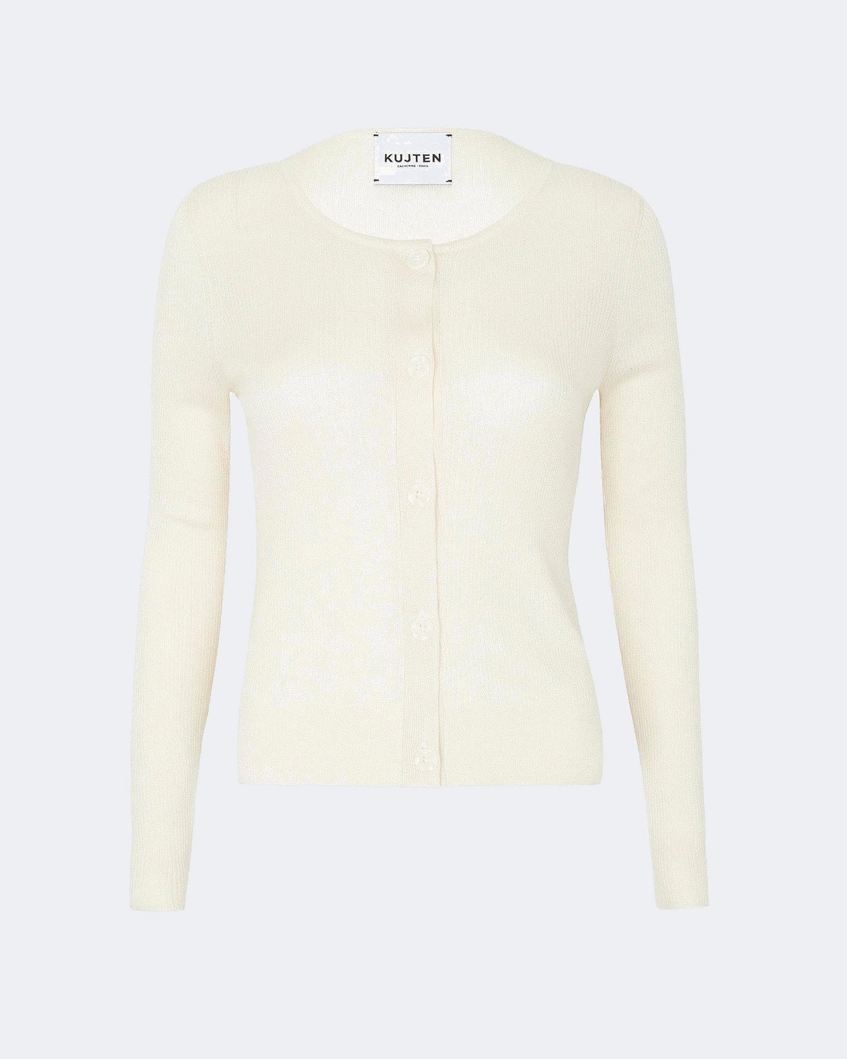 Gilet en cachemire & soie blanc pour femme - Kujten packshot