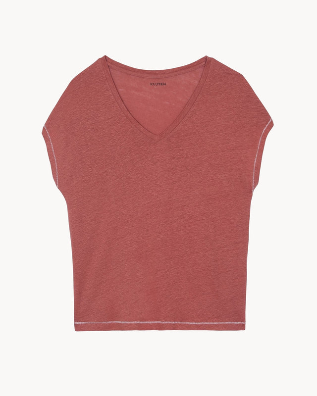 T-Shirt Yasmina bordeaux sienne - Image principale