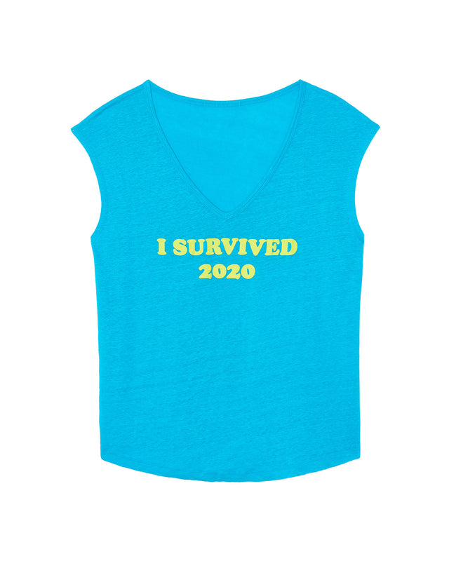 Tee Karol Survived bleu turquoise - Image principale