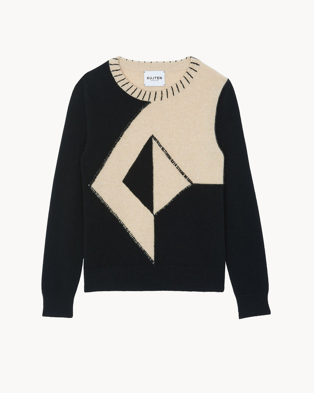 Pull Freja noir beige - Image principale