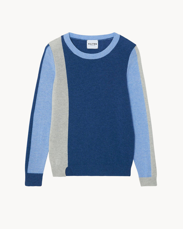 Pull Dorita Colorblock bleu jeans - Image principale