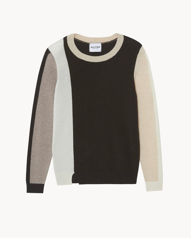Pull Dorita Colorblock marron - Image principale