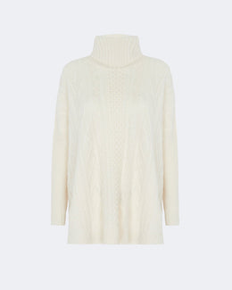 Pull en cachemire blanc pour femme - Kujten packshot