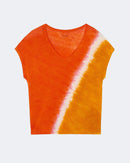 Top en lin orange pour femme - Kujten packshot