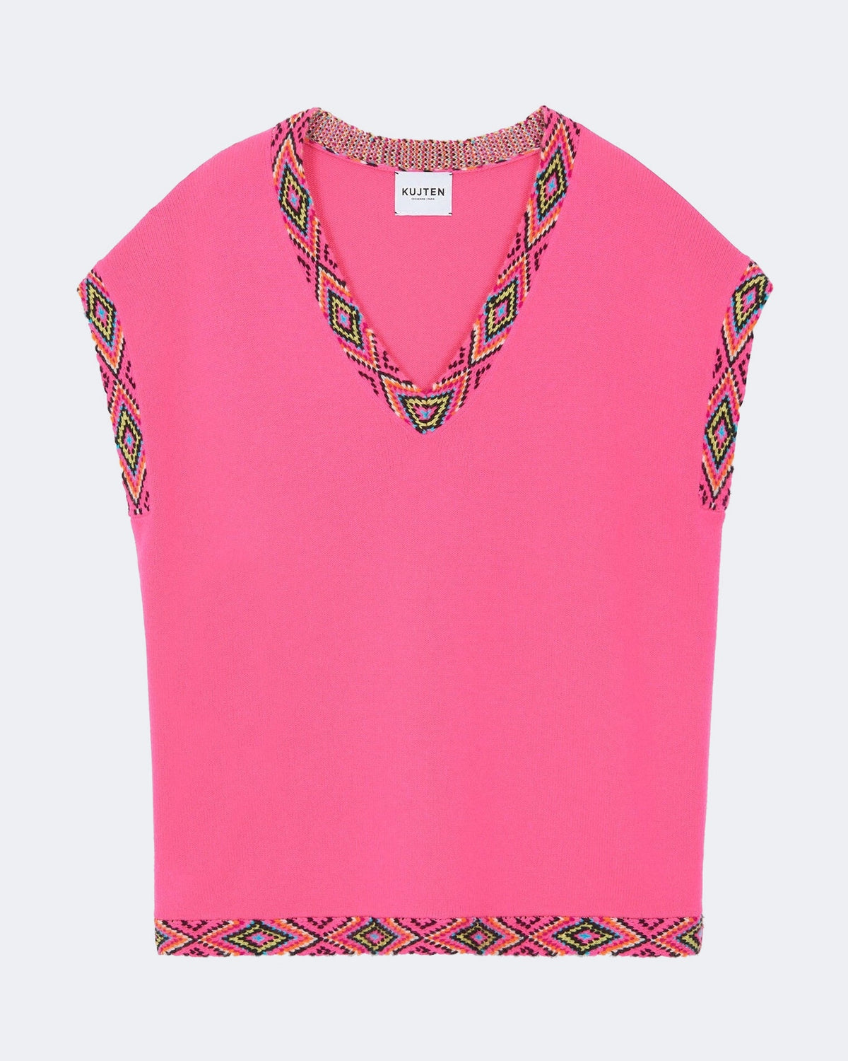 Pull en cachemire rose pour femme - Kujten packshot