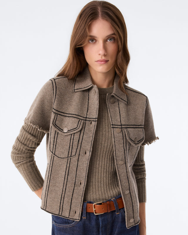 Jacket Jessinda marl khaki - Image principale