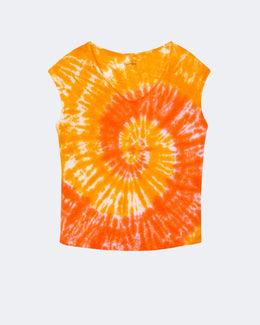 Top en lin orange pour femme - Kujten packshot