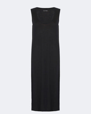 Robe en lin noir pour femme - Kujten packshot